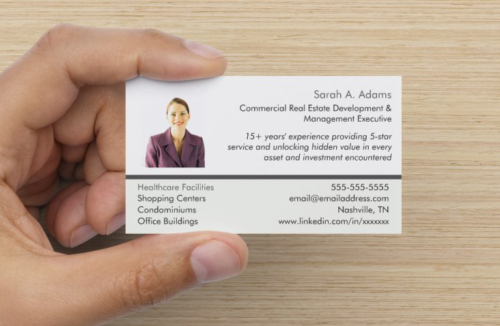 job search networking card front side
