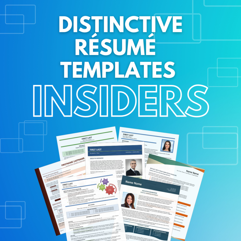 Distinctive Resume Template Insiders Square 1